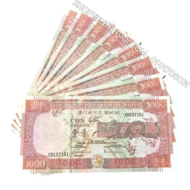 Tiền Lưu Niệm 1000 Dola Macau Hình Con Rồng Năm 1999 - SP006030